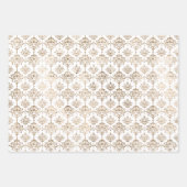 Elegant Gold White Chic Damask Geschenkpapier Set (Vorderseite 3)