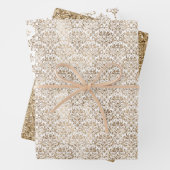 Elegant Gold White Chic Damask Geschenkpapier Set (Beispiel)