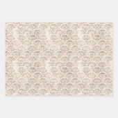 Elegant Gold White Chic Damask Geschenkpapier Set (Vorderseite)