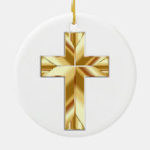 Elegant Gold White First Heilige Kommunion Keepake Keramik Ornament (Hinten)