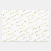 Elegant Gold White Frohe Weihnachtsbaumen Geschenkpapier Set (Vorderseite)