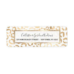 Elegant Gold White Leopard Cheetah Animal Print