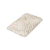Elegant Gold White Leopard Cheetah Animal Print Badematte (Schrägansicht)