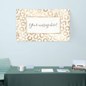 Elegant Gold White Leopard Cheetah Animal Print Banner (Messeveranstaltung)
