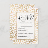 Elegant Gold White Leopard Cheetah Animal Print Begleitkarte (Vorne/Hinten)