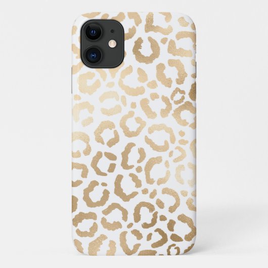 Elegant Gold White Leopard Cheetah Animal Print Case-Mate iPhone Hülle (Rückseite)