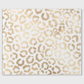 Elegant Gold White Leopard Cheetah Animal Print Geschenkpapier (Flach)