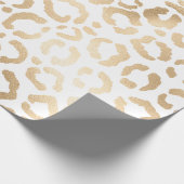 Elegant Gold White Leopard Cheetah Animal Print Geschenkpapier (Ecke)