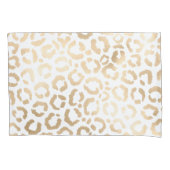 Elegant Gold White Leopard Cheetah Animal Print Kissenbezug (Vorderseite)