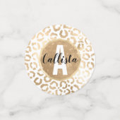 Elegant Gold White Leopard Cheetah Animal Print Konfetti (Klein Vorderseite)