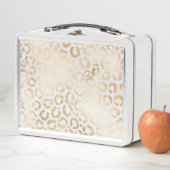 Elegant Gold White Leopard Cheetah Animal Print Metall Brotdose (Beispiel)