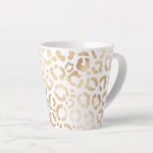 Elegant Gold White Leopard Cheetah Animal Print Milchtasse (Rechte Ecke)