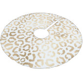 Elegant Gold White Leopard Cheetah Animal Print Polyester Weihnachtsbaumdecke (Schrägansicht)