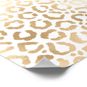 Elegant Gold White Leopard Cheetah Animal Print Poster (Ecke)