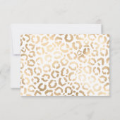 Elegant Gold White Leopard Cheetah Animal Print Save The Date (Rückseite)