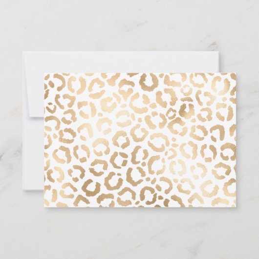 Elegant Gold White Leopard Cheetah Animal Print Save The Date (Rückseite)