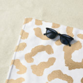 Elegant Gold White Leopard Cheetah Animal Print Strandtuch (Beispiel)