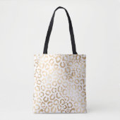 Elegant Gold White Leopard Cheetah Animal Print Tasche (Vorderseite)