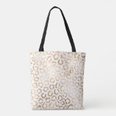 Elegant Gold White Leopard Cheetah Animal Print Tasche (Rückseite)