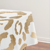 Elegant Gold White Leopard Cheetah Animal Print Tischdecke (Beispiel)