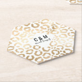 Elegant Gold White Leopard Cheetah Animal Print Untersetzer (angewinkelt)