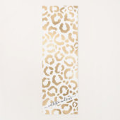 Elegant Gold White Leopard Cheetah Animal Print Yogamatte (Vorderseite)