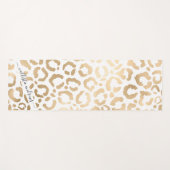 Elegant Gold White Leopard Cheetah Animal Print Yogamatte (Vorderseite (Horizontal))