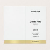 Elegant Gold White Minimalistisch Calligraphy Scri Visitenkarten (Innenseite Aufgefaltet)