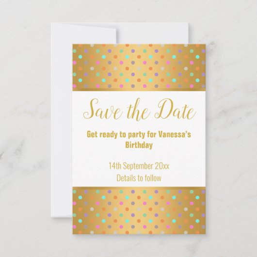 ELEGANT GOLD WHITE PASTEL SPOT REAKTION RSVP CARD (Vorderseite)