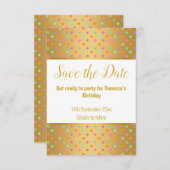 ELEGANT GOLD WHITE PASTEL SPOT REAKTION RSVP CARD (Vorne/Hinten)