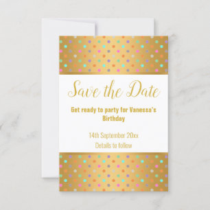 ELEGANT GOLD WHITE PASTEL SPOT REAKTION RSVP CARD KARTE