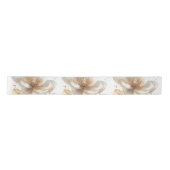 Elegant Gold & White Poppy Wedding  Satinband (Vorderseite)