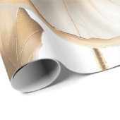 Elegant Gold & White Poppy Wedding Wrapping Paper Geschenkpapier (Rolleneckpunkt)