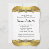 Elegant Gold White Quinceanera Einladung (Rückseite)