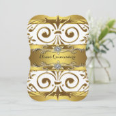 Elegant Gold White Quinceanera Einladung (Stehend Vorderseite)