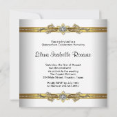 Elegant Gold White Quinceanera Einladung (Rückseite)