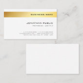 Elegant Gold White Simple Template Company modern Visitenkarte (Vorne/Hinten)