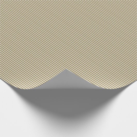 Elegant gold white thin stripes pattern modern geschenkpapier (Ecke)