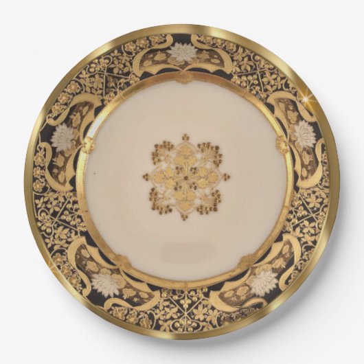 Elegant Gold Wiennese Pappteller (Vorderseite)