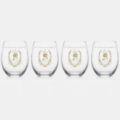 Elegant Gold Woman's Day Botanical Personalize Weinglas Ohne Stiel (Vorderseite)