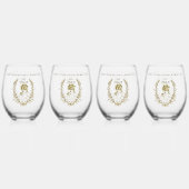 Elegant Gold Woman's Day Botanical Personalize Weinglas Ohne Stiel (Hinten)