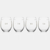 Elegant Gold Woman's Day Botanical Personalize Weinglas Ohne Stiel (Links)