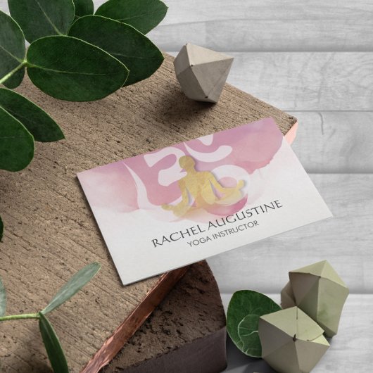 Elegant Gold Yoga Meditation Instructor Om Symbol Visitenkarte