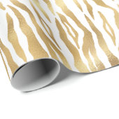 Elegant Gold Zebra Stripes Geschenkpapier (Rolleneckpunkt)