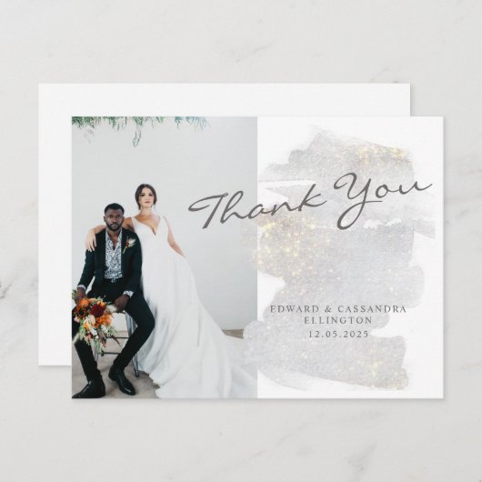 Elegant goldberührtes Silver-Gray Wedding Vielen D Postkarte (Vorne/Hinten)