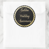 Elegant Golden 50. Hochzeitsticker Runder Aufkleber (Tasche)