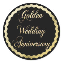 Elegant Golden 50. Hochzeitsticker