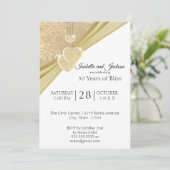 Elegant Golden 50 Jahre alt Einladung (Stehend Vorderseite)