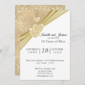 Elegant Golden 50 Jahre alt Einladung (Vorne/Hinten)