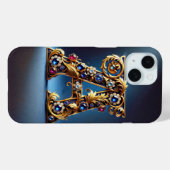 Elegant Golden A Letter Monogram Case-Mate iPhone Hülle (Rückseite (Horizontal))